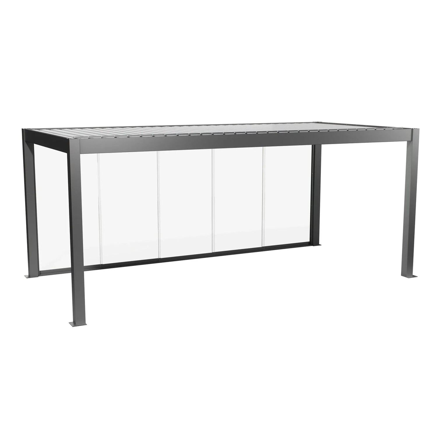 Biohort Posuvná stěna z čirého skla pro stranu pergoly 6 m křemenově šedá