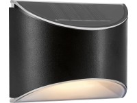 Solární nástěnné LED svítidlo, IP44, černá, 2 ks