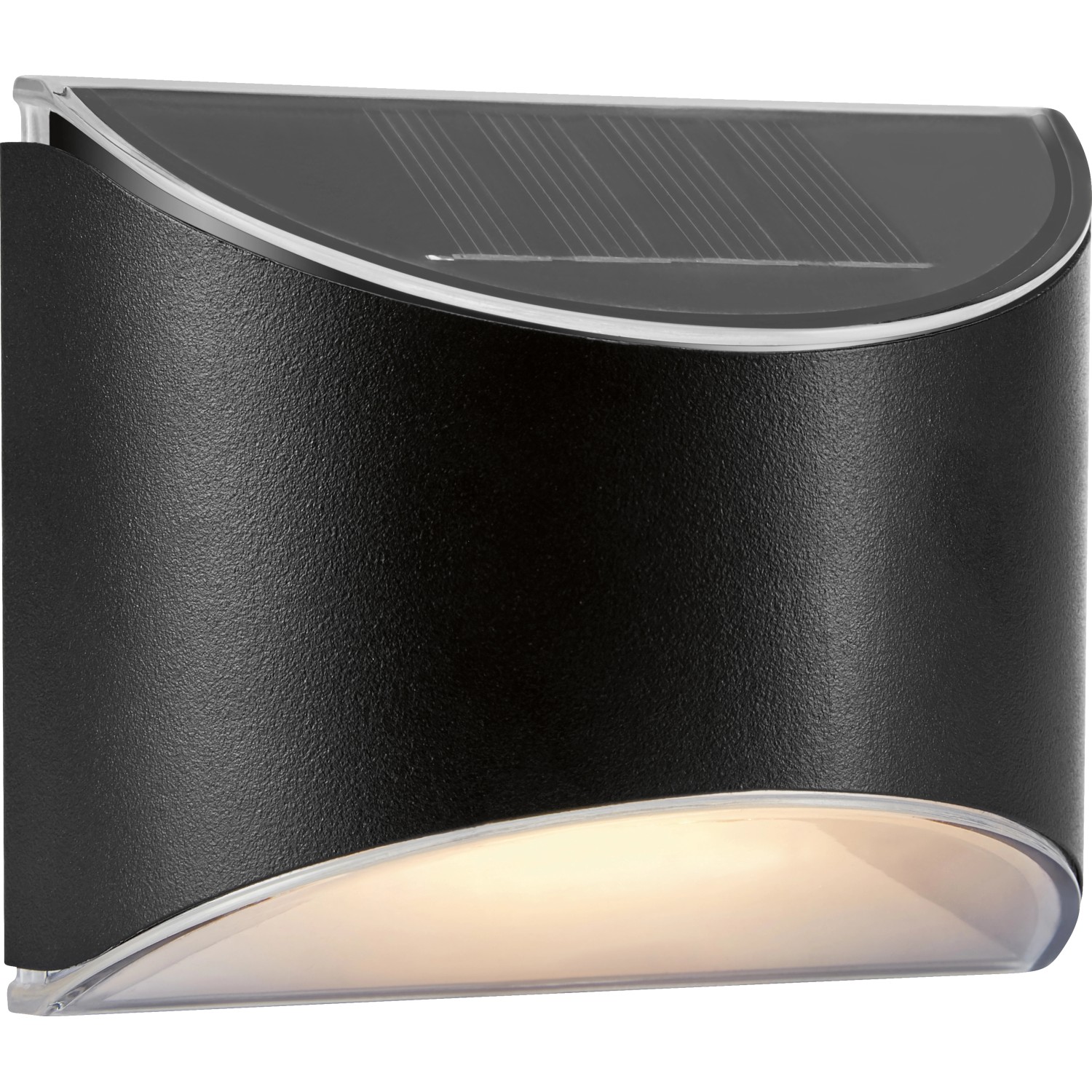 Solární nástěnné LED svítidlo, IP44, černá, 2 ks