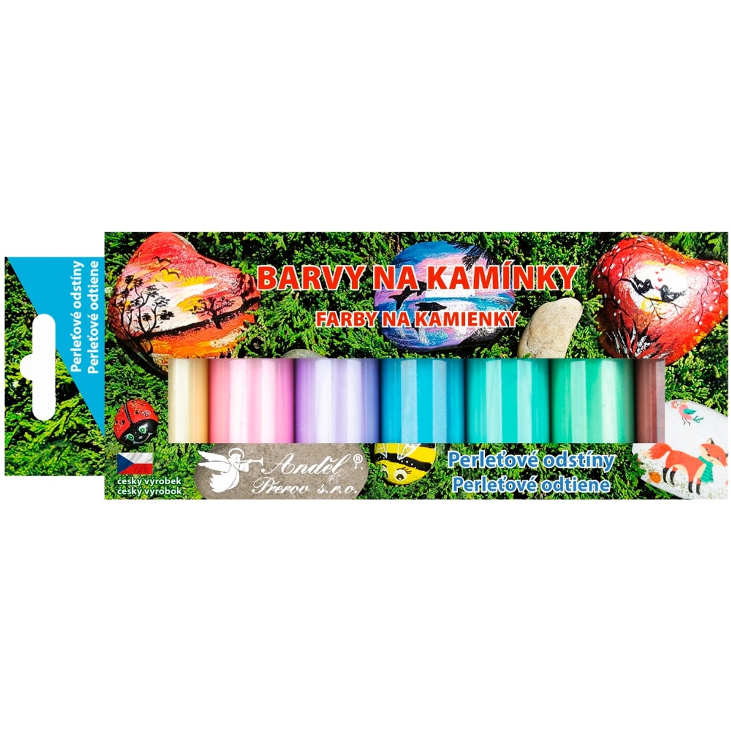 Barvy na kamínky akrylové lesk, perleť, 7 x 15 g