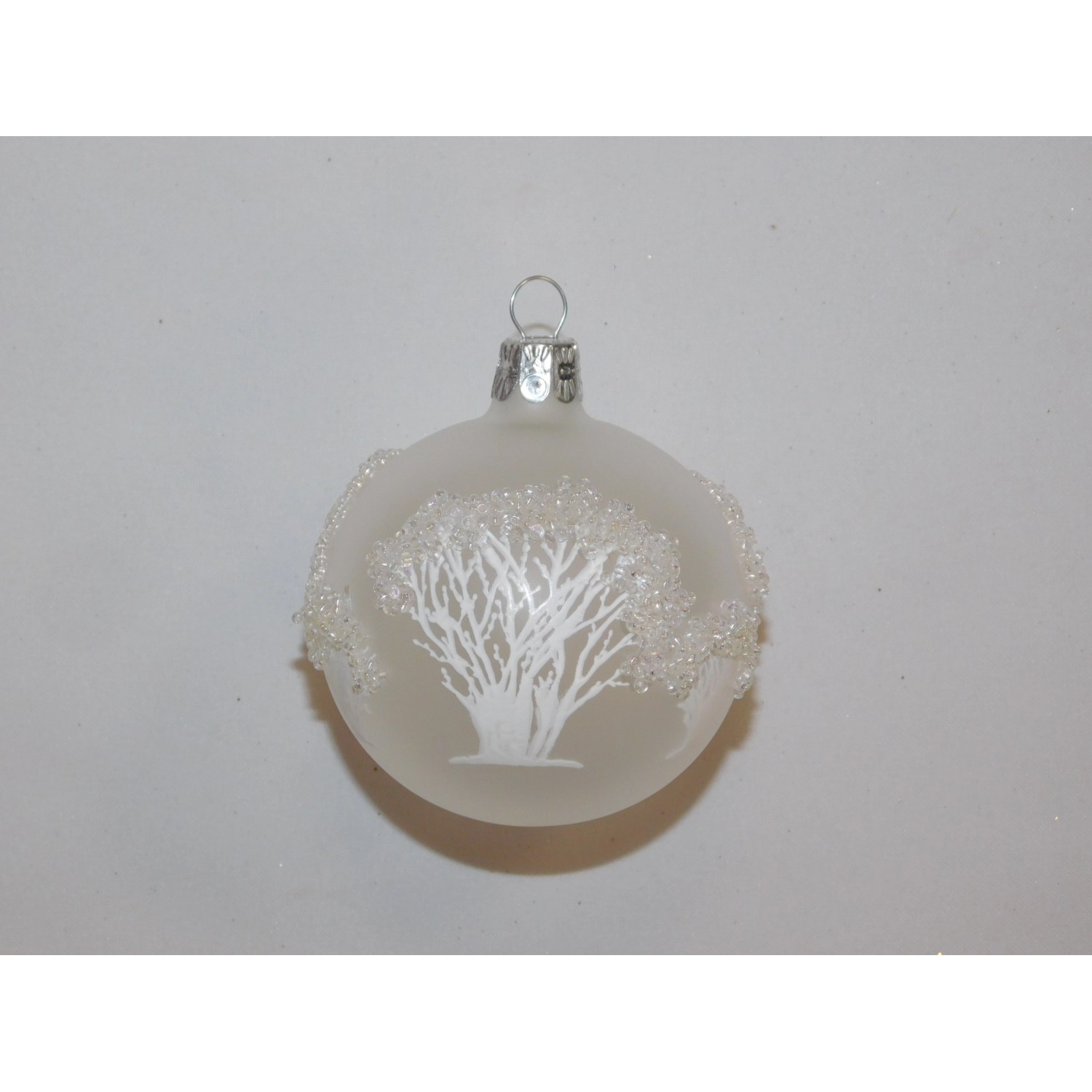 ONREX Vánoční ozdoba skleněná koule transparentní keře pr. 8 cm