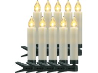 VLC LED svíčky na stromeček, na baterie, bílo-černé, 10 ks
