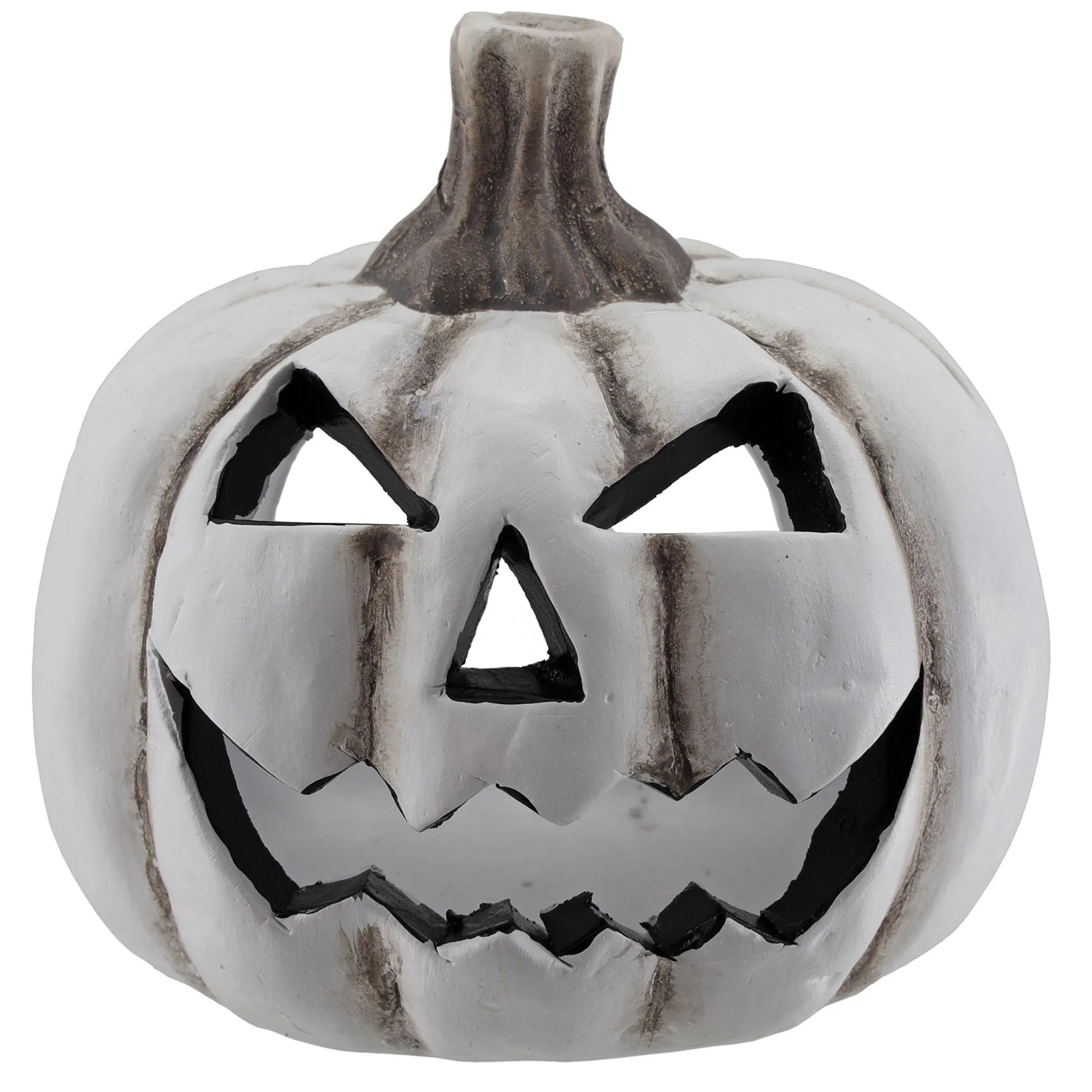 Keramický halloweenský svícen, šedý, 10 cm