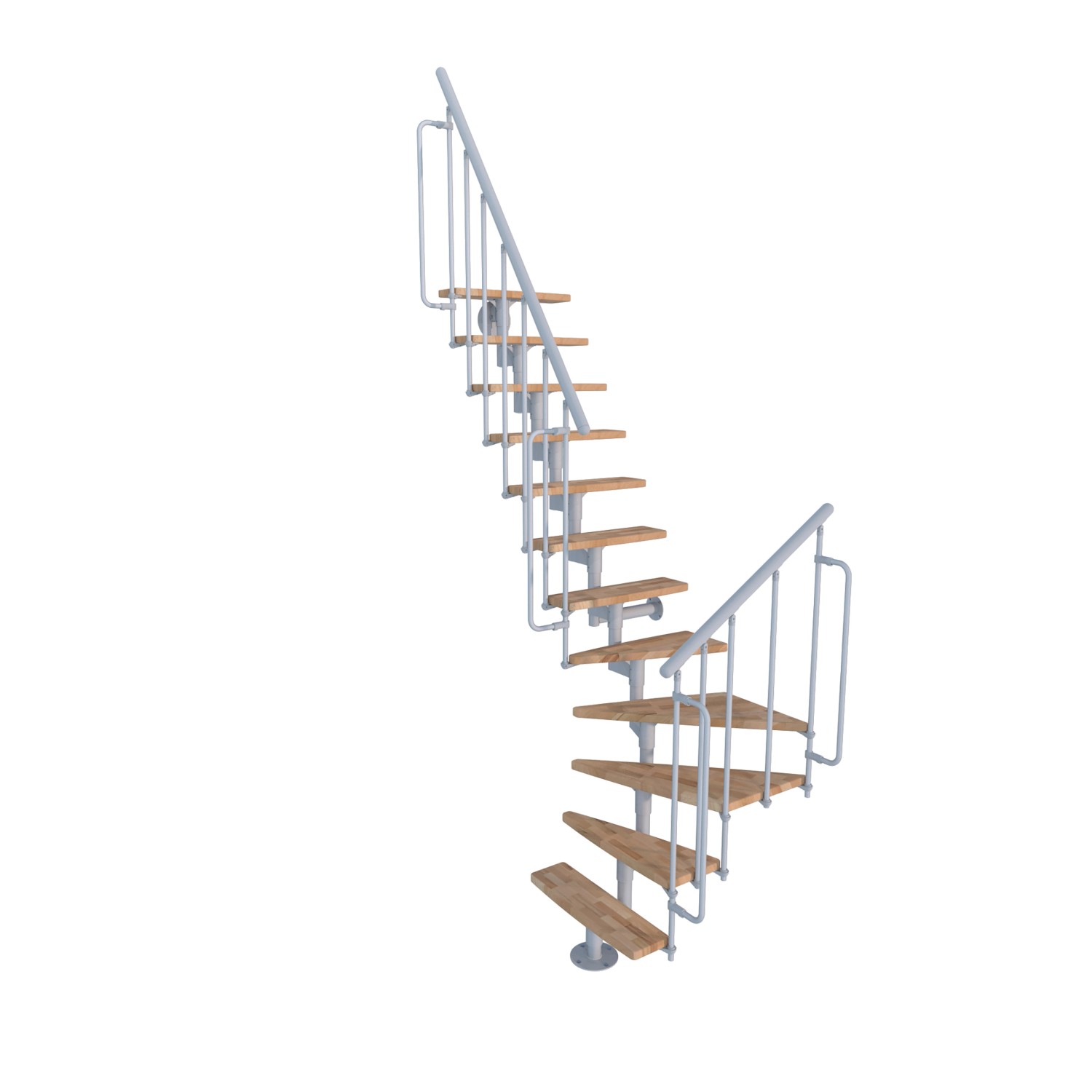 Minka STAIRS Lomené modulové schodiště Joker Turn buk/bílá, 304,2 cm