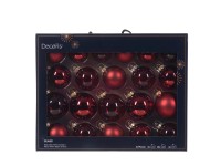 Decoris Sada skleněných koulí na vánoční stromek, červená oxblood, 21dílná Decoris Sada skleněných koulí na vánoční stromek, červená oxblood, 21dílná