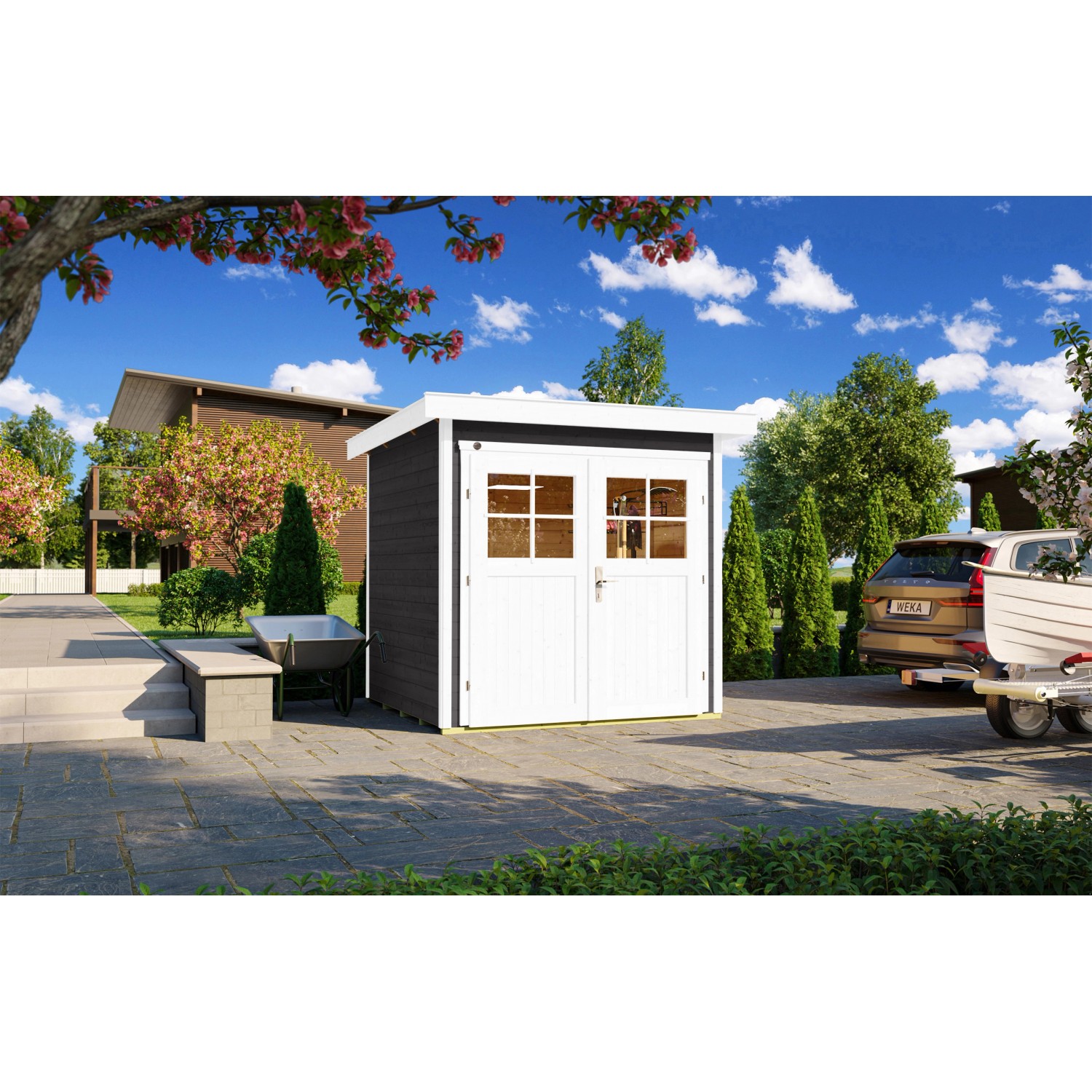Weka Dřevěný zahradní domek 227 vel. 1, antracitová, 205 x 209 cm