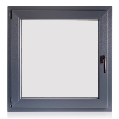 TeraGlass Okno plastové 6-komorové, 3-sklo, antracit, 500 x 500 x 70 mm, L
