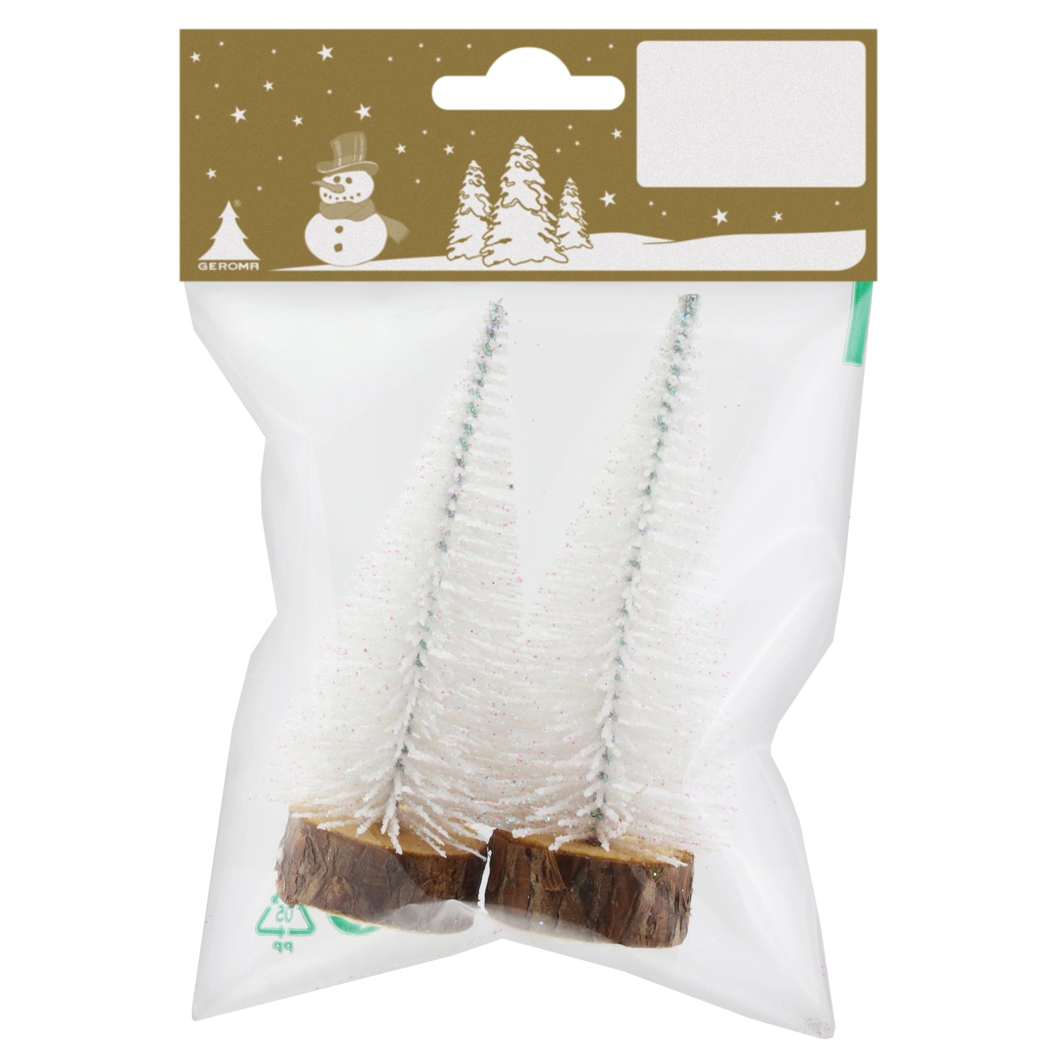 GEROMA Stojací dekorace stromeček plastový bílý 10 cm, 2 ks