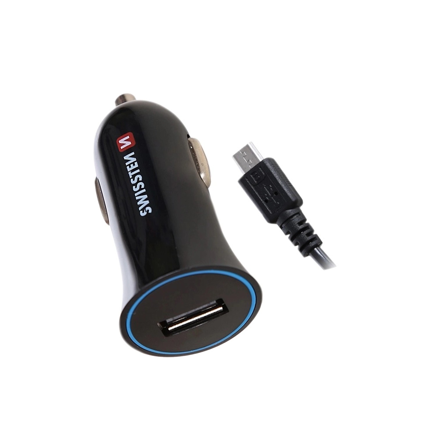 SWISSTEN Nabíječka USB-A 12/24V, 1 A, kabel Micro USB