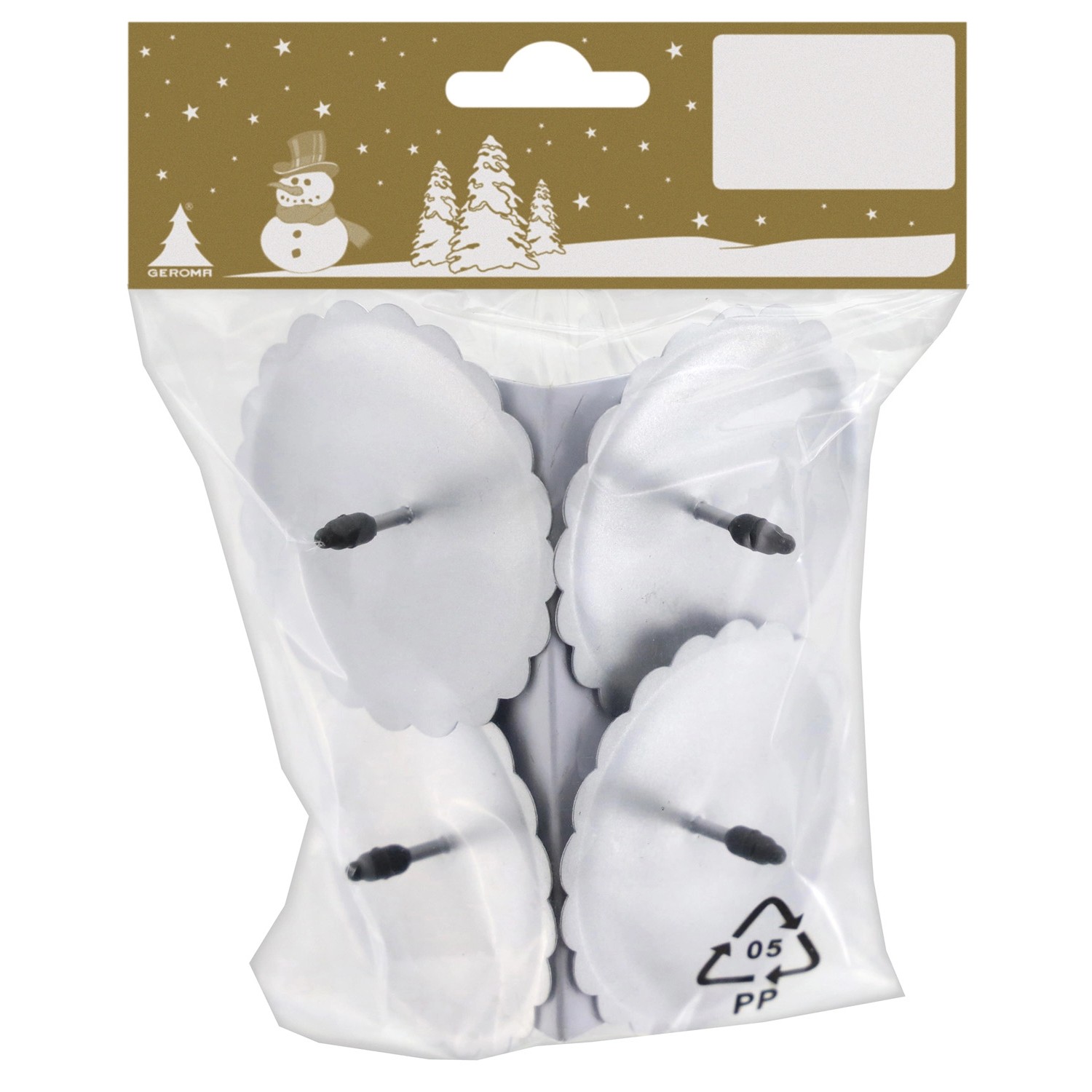 Kovový svícen kulatý, stříbrný, pr. 6 cm, 4 ks