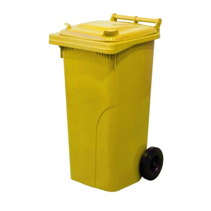 Popelnice plastová 120 l, žlutá