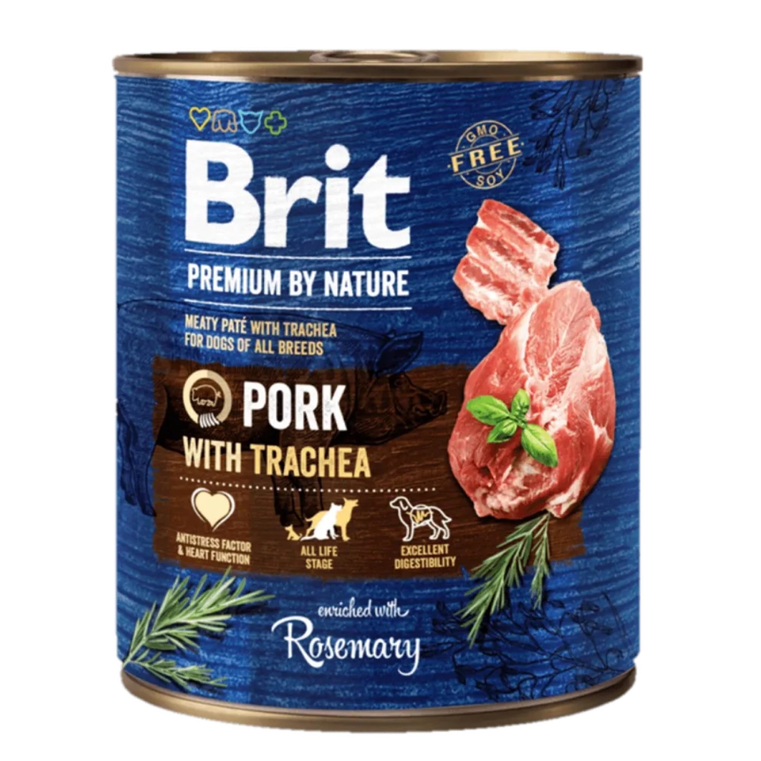 Brit Konzerva pro psy Premium by Nature Pork with Trachea, 800 g