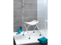 Wenko Koupelnová stolička Secura skládací plast 53,5 cm x 44,5-48,0 cm x 40-47 c