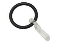 Gardinia Záclonové kroužky s háčky na záclony černé pr. 27/35 x 4 mm, 6 ks