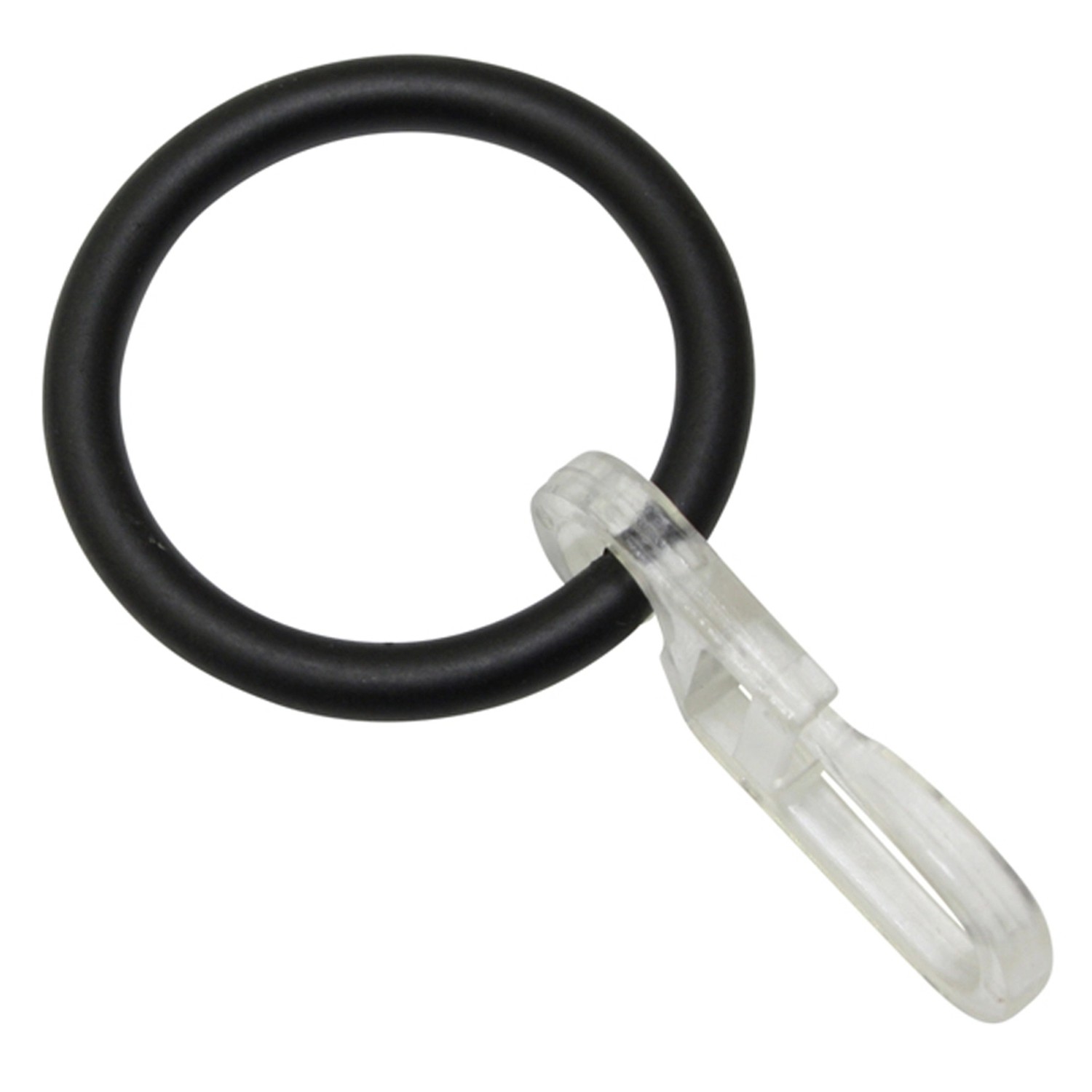 Gardinia Záclonové kroužky s háčky na záclony černé pr. 27/35 x 4 mm, 6 ks