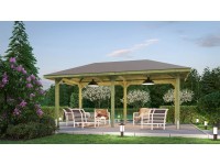 Weka Dřevěný zahradní altán 651 B vel. 1 bez šindelů, 584 x 333 x 291 cm