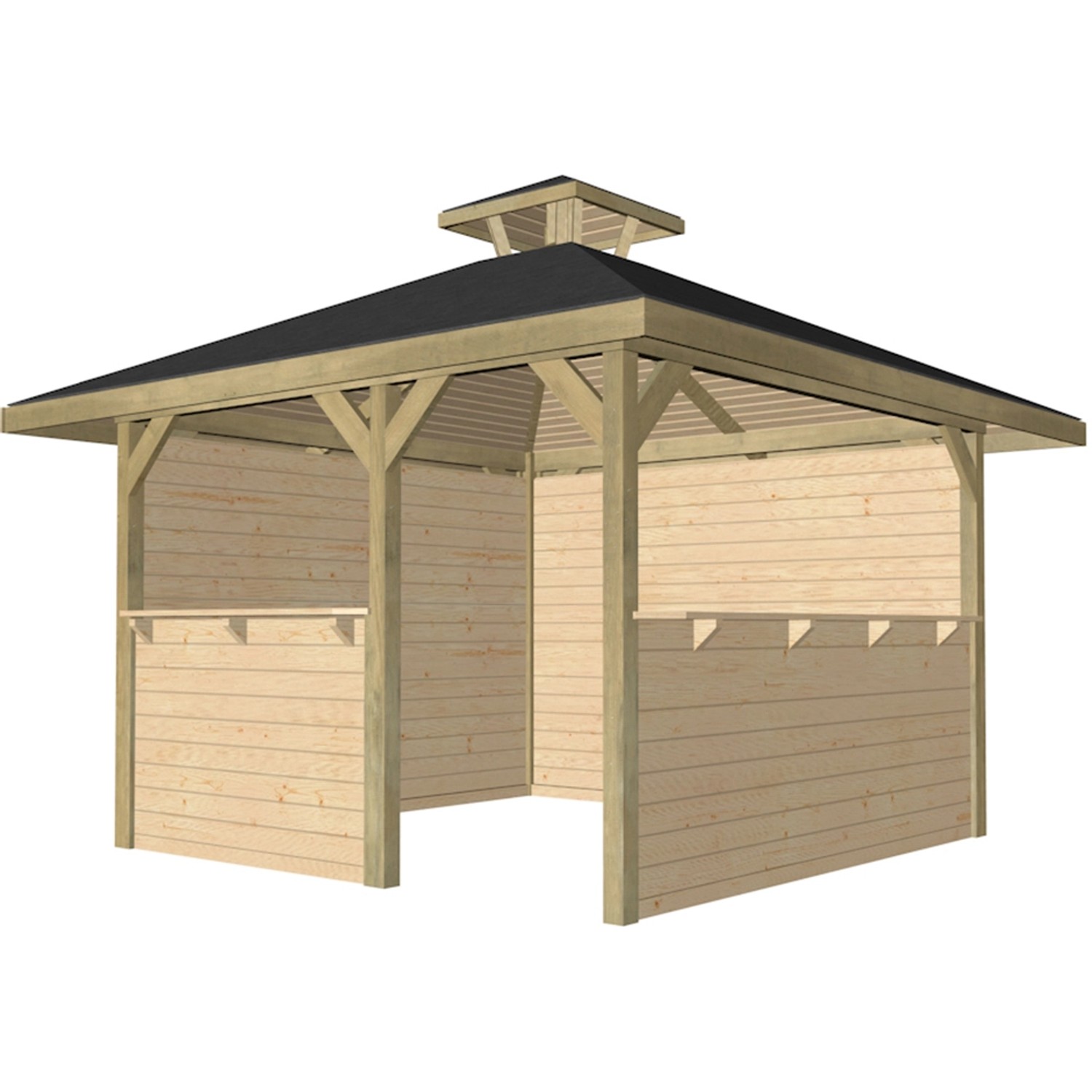 Weka Altán 651 vel. 2 s větracím otvorem, bez šindelů, 380 x 380 x 299 cm