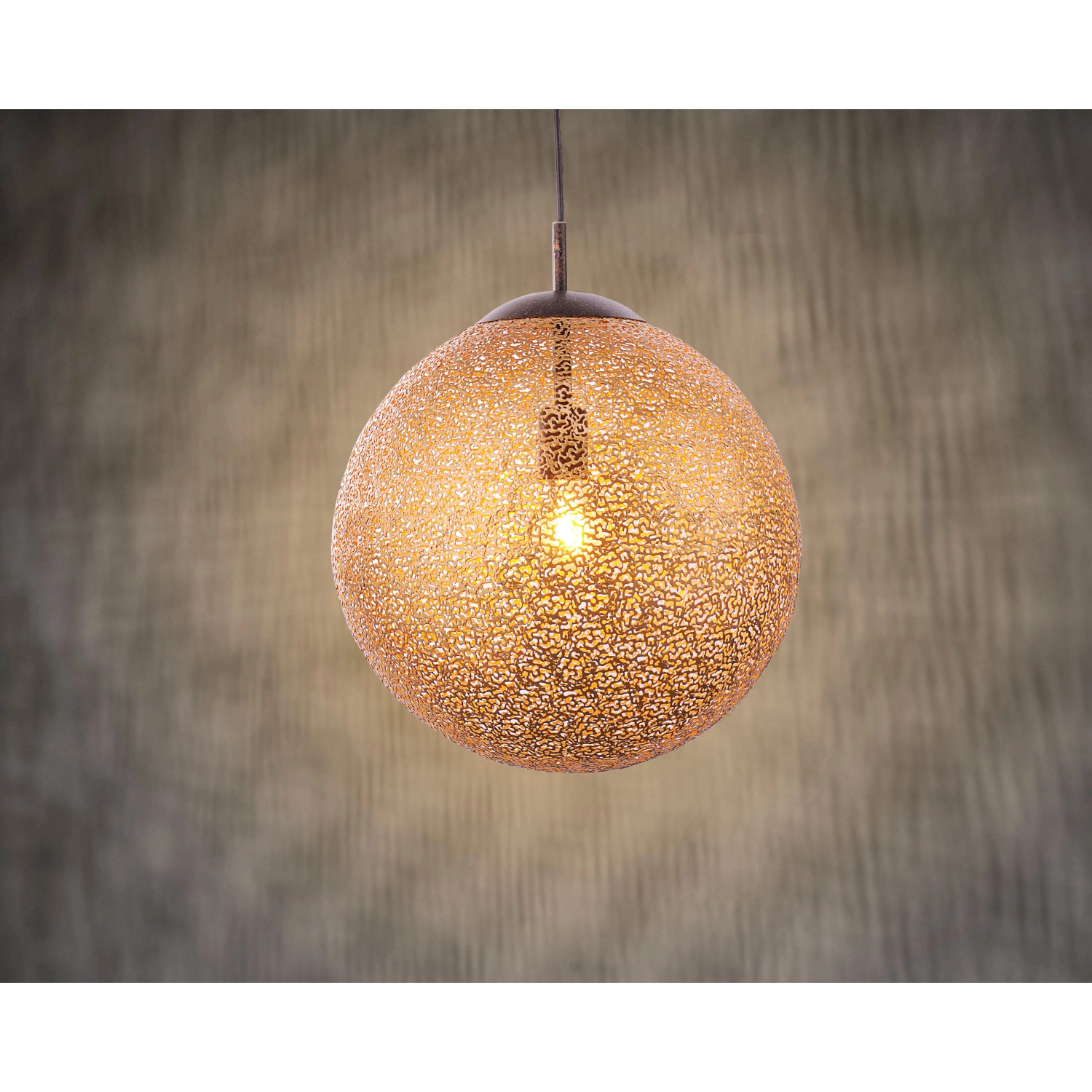 Paul Neuhaus Závěsné svítidlo Greta, kov, zlatá/rezavá, pr. 40 x 150 cm