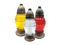 Hřbitovní lampa vč. náplně, různé barvy, 1 ks, 23 cm