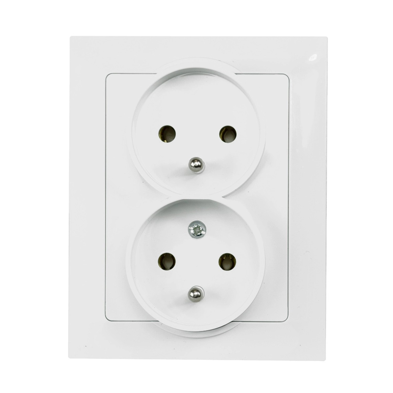 Zásuvka 2x Medium, bílá