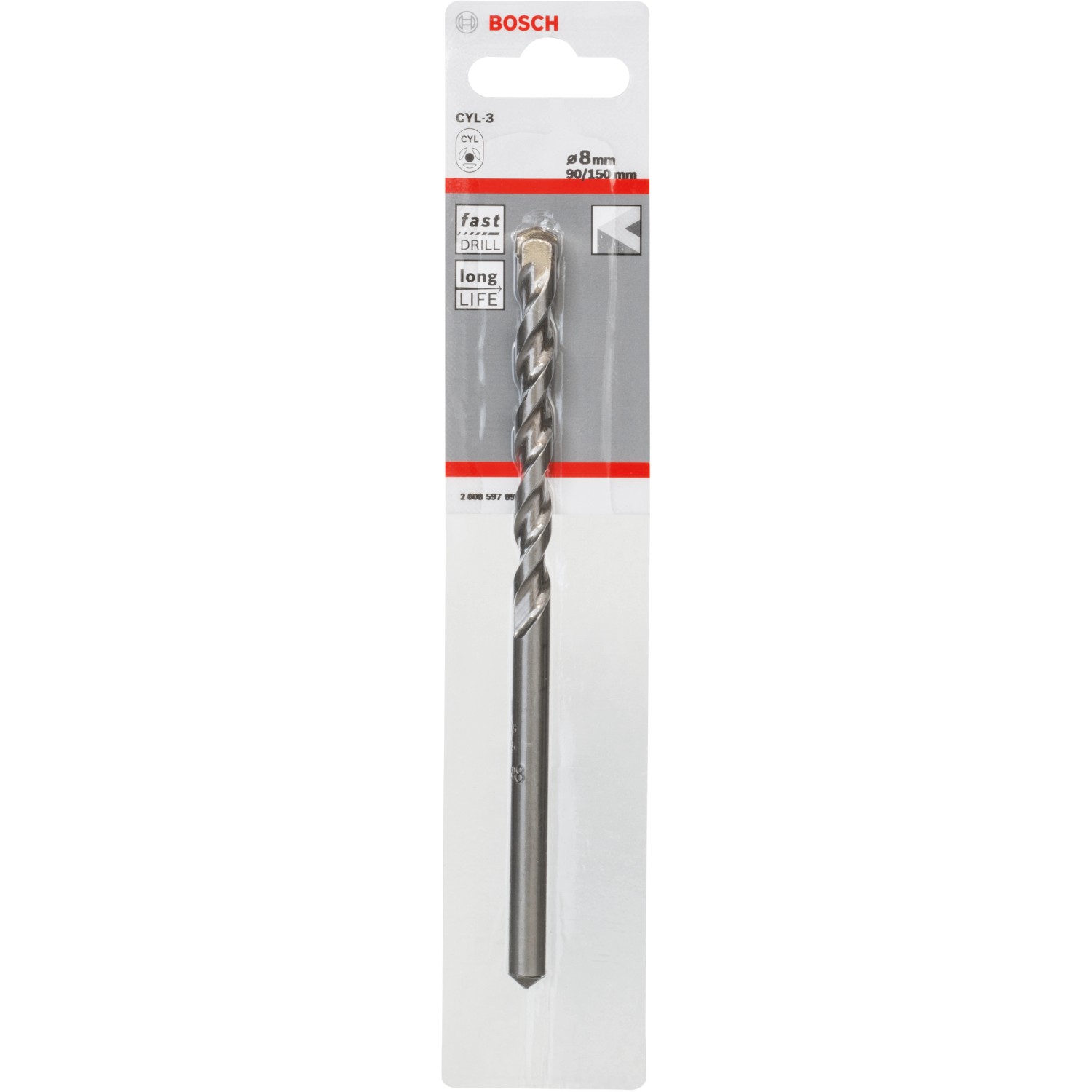 Bosch Spirálový vrták do betonu CYL-3 Silver Percussion, 8 x 90 x 150 mm