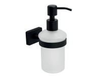 Novaservis Nástěnný dávkovač mýdla Ferro Greta Black, matná černá/sklo, 150 ml