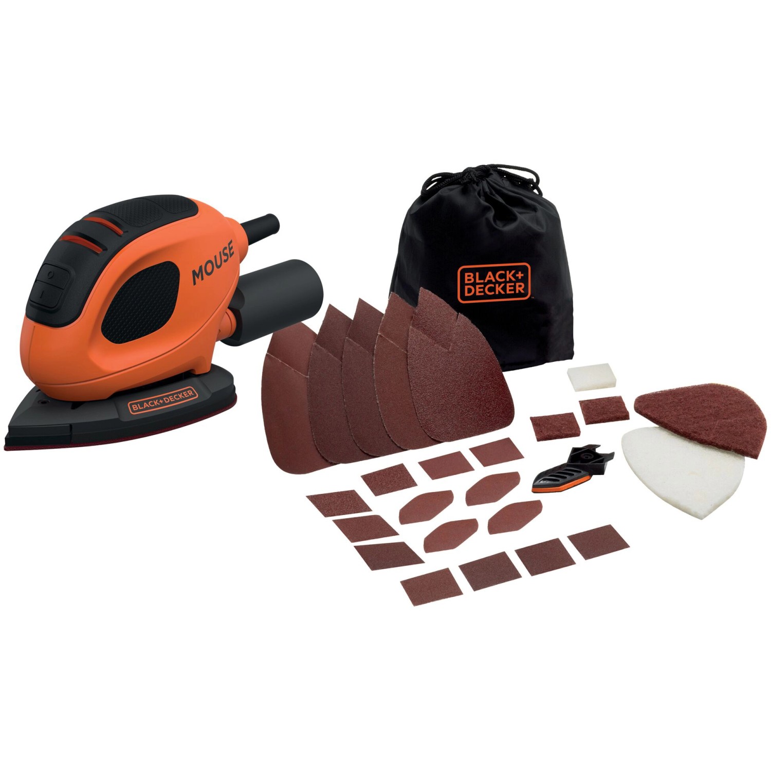 BLACK+DECKER Vibrační bruska Mouse BEW230BC-QS 55 W pro detailní broušení