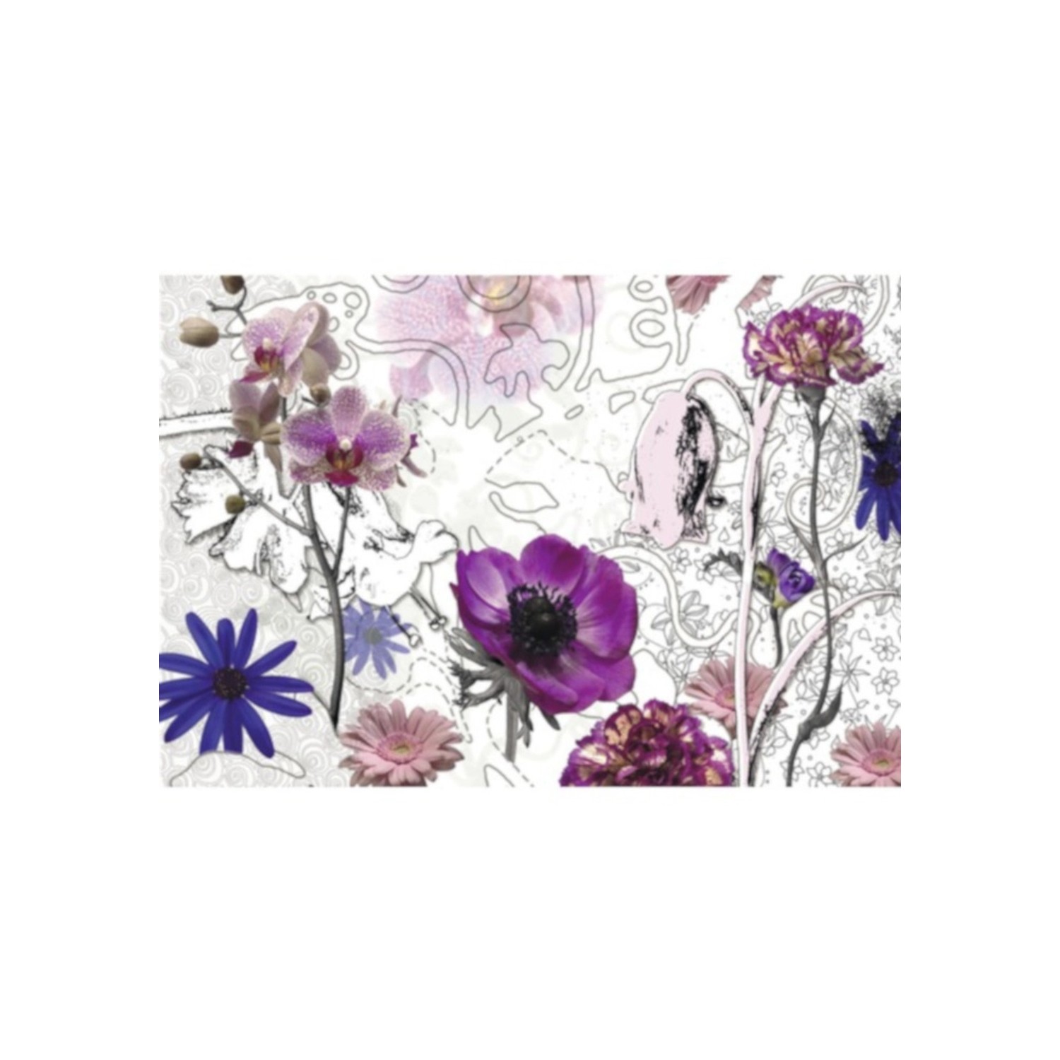 Komar Papírová fototapeta Sunny Decor purple 368 x 254 cm 8 dílná