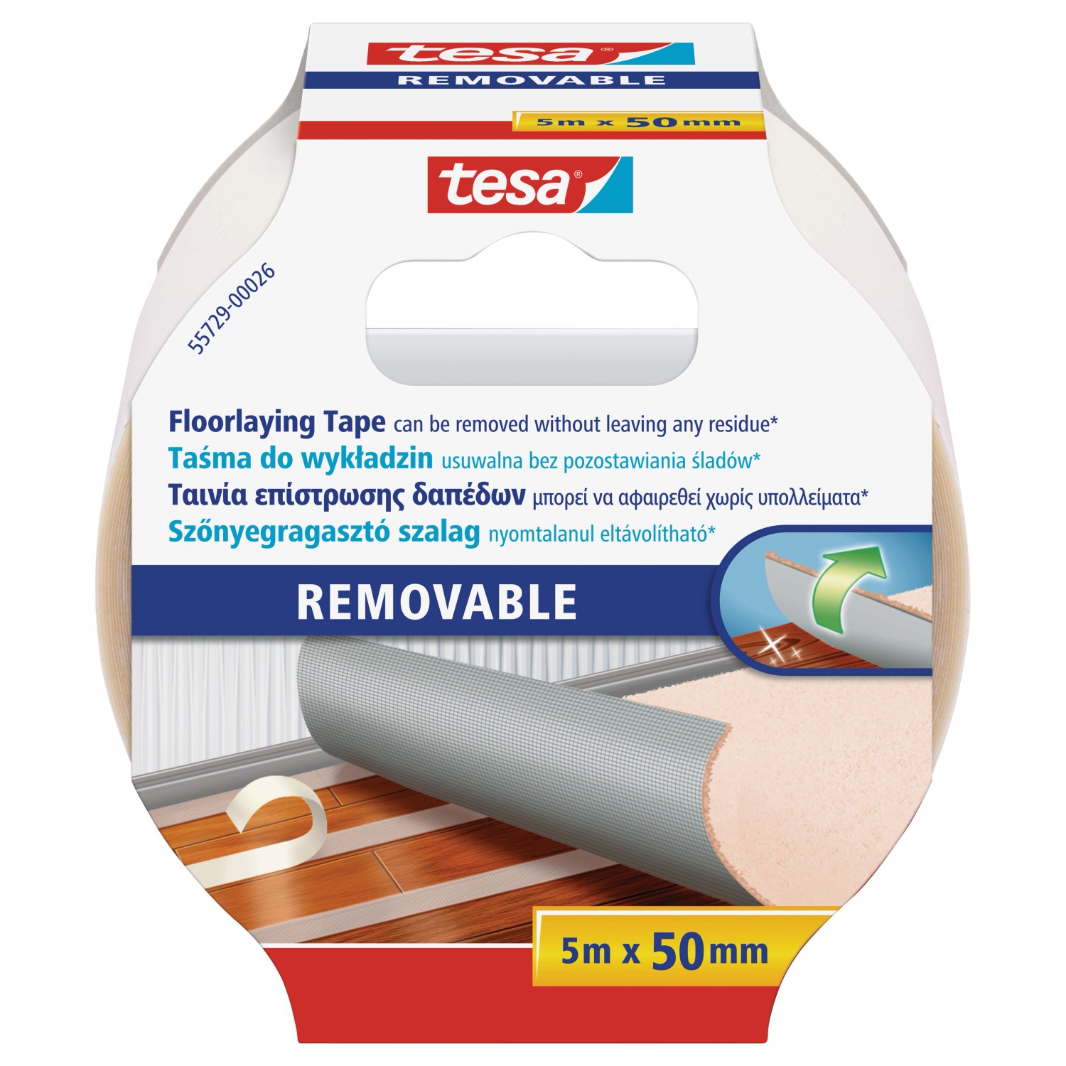 Tesa - oboustranná podlahová páska - 50 mm x 5 m