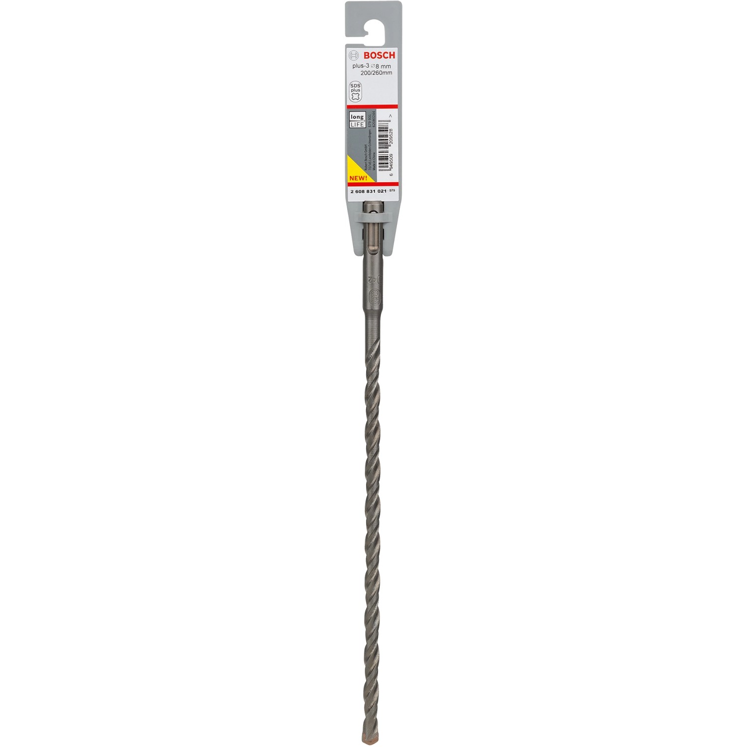 Bosch Spirálový vrták pro vrtací kladiva SDS Plus-3, 8 x 200 x 260 mm