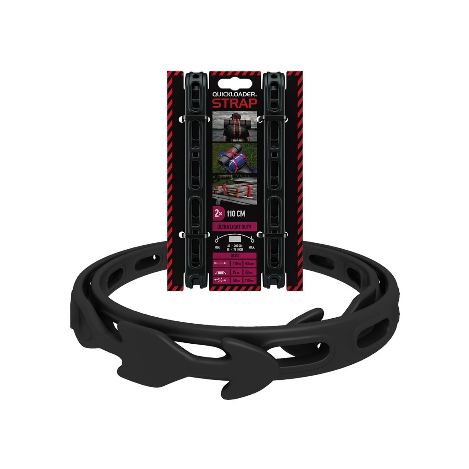 Quickloader Univerzální popruh bez háčku Strap 50 kg, 110 cm, 2 ks