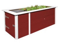 Weka Vyvýšený záhon se skříňkou, červený 205 x 79 x 81 cm