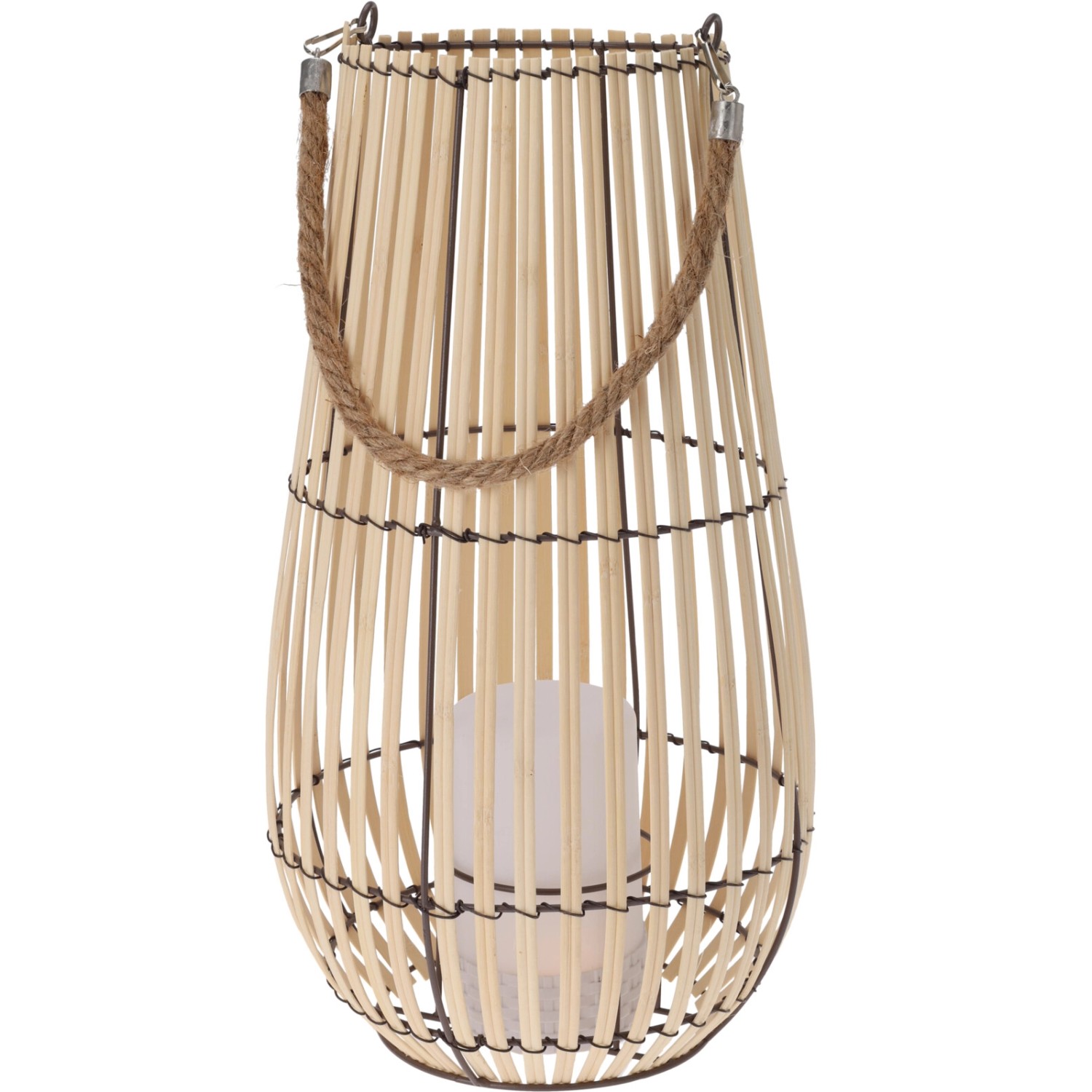 Koopman LED bambusová lucerna přírodní pr. 23 x 43,5 cm