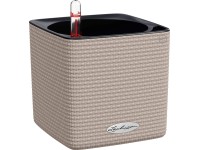 Lechuza Samozavlažovací květináč CUBE Color 14 písková hnědá, 14 x 14 x 13,5 cm