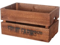 Dřevěná bedna s úchyty, hnědá, 30 x 20 x 16 cm, 9 l