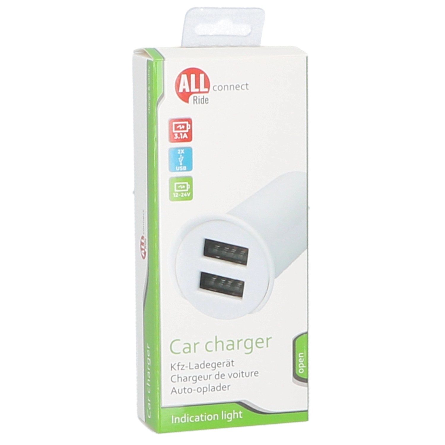 ALL RIDE Connect Nabíječka 2x USB do autozapalovače bez kabelu, 3.1 A