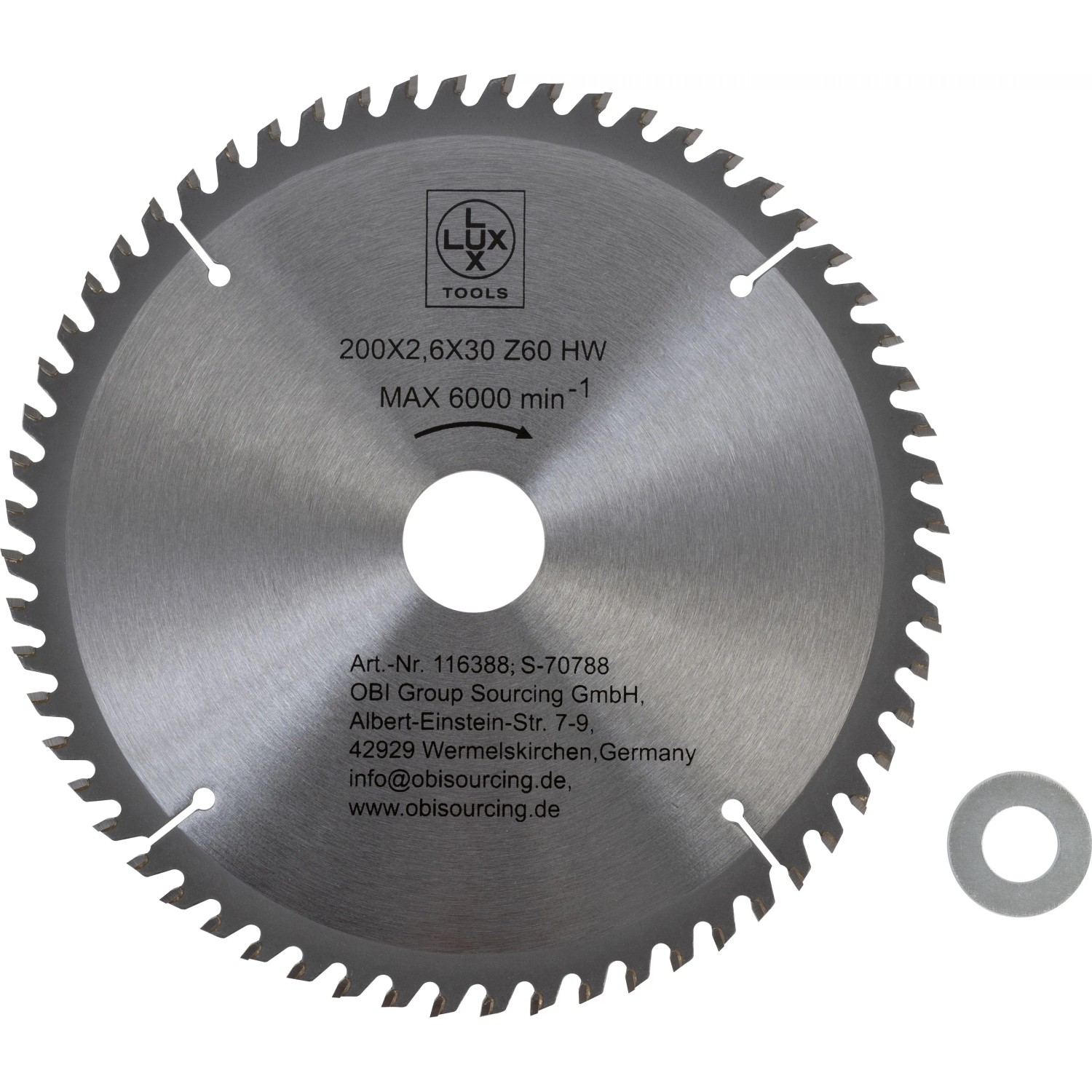 Levně LUX-TOOLS Pilový kotouč z tvrdokovu do dřeva, 60 zubů, pr. 200 x 30 mm