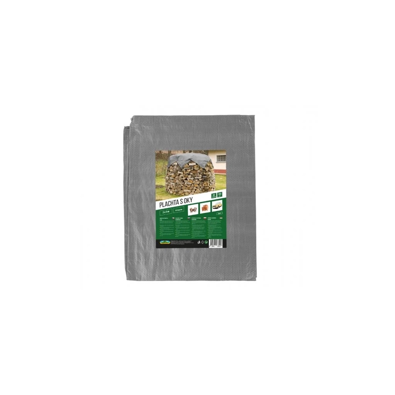 Nohel Garden Plachta s oky kašírovaná šedá 100 g, 3 x 5 m