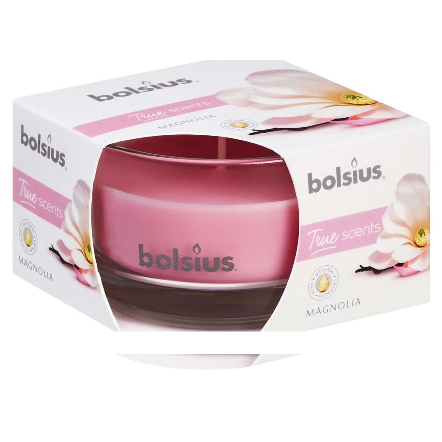 Bolsius Vonná svíčka ve skle Magnólie, 80 x 50 mm