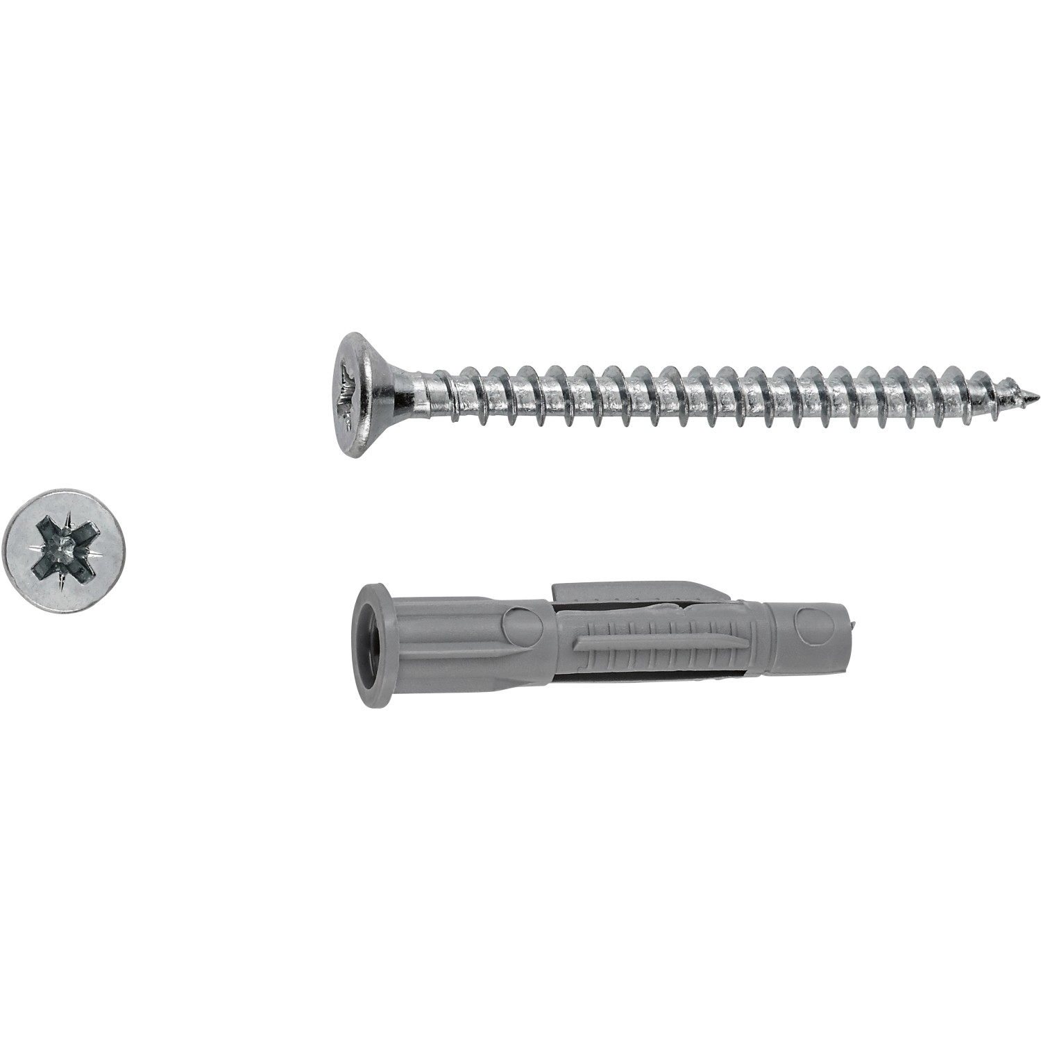 LUX Sada univerzálních hmoždinek s límcem 6 mm x 34 mm se šrouby, 10 ks