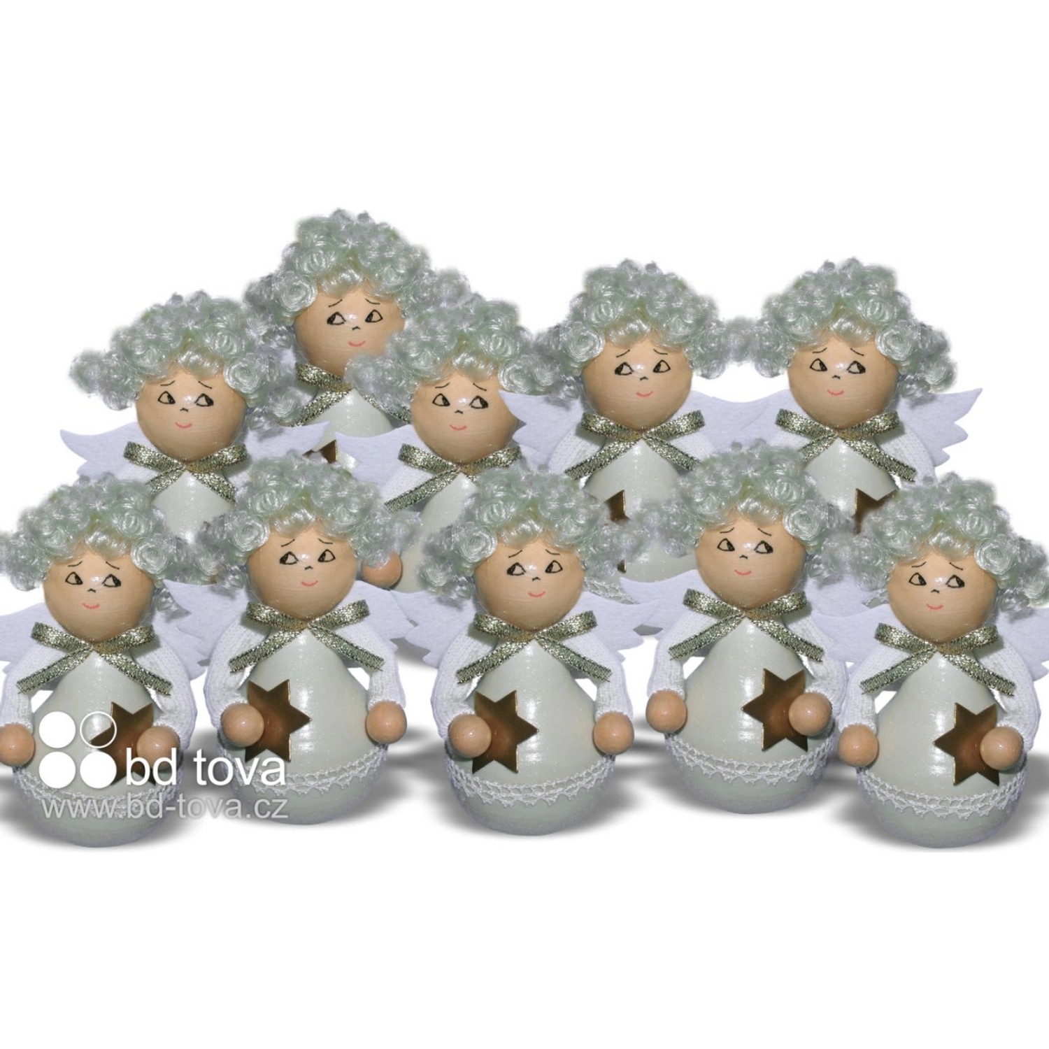 BD-Tova Dekorativní figurka anděl lakovaný různé barvy 23 cm, 1 ks