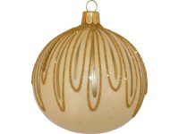 ORNEX Vánoční ozdoba skleněná koule se zlatými ornamenty zlatá, 8 cm ORNEX Vánoční ozdoba skleněná koule se zlatými ornamenty zlatá, 8 cm