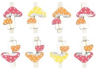 Anděl Přerov Muchomůrky dřevěné na kolíčku var. 1, 3,5 cm, 8 ks Anděl Přerov Muchomůrky dřevěné na kolíčku var. 1, 3,5 cm, 8 ks