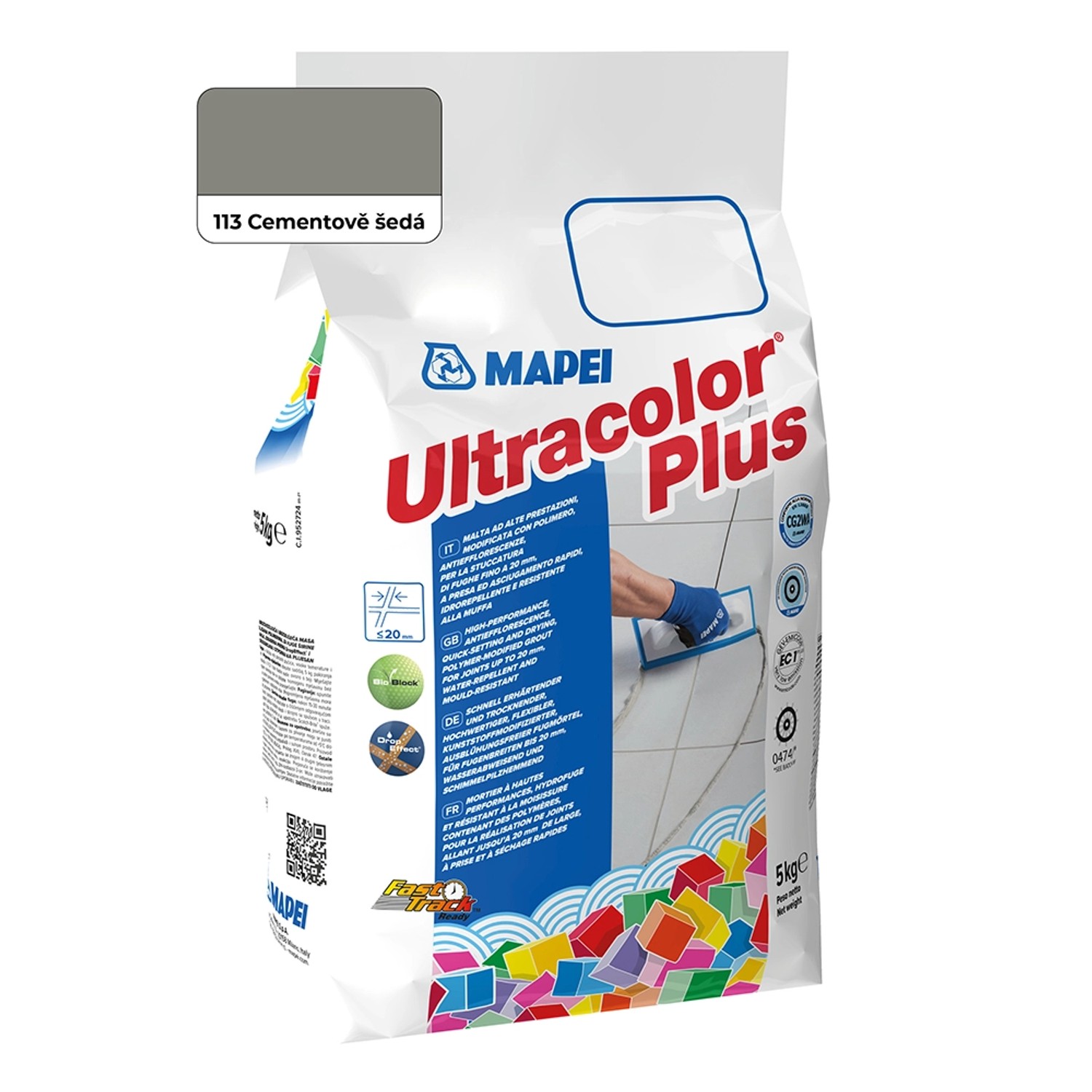 Mapei Spárovací hmota Ultracolor Plus 5 kg, 113 cementová šedá
