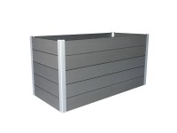 Vyvýšený záhon z WPC světle šedý 75 x 150 x 70 cm