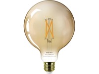 Philips Smart LED žárovka Filament E27 G125, 7 W, 640 lm, 2000-5000K, jantarová