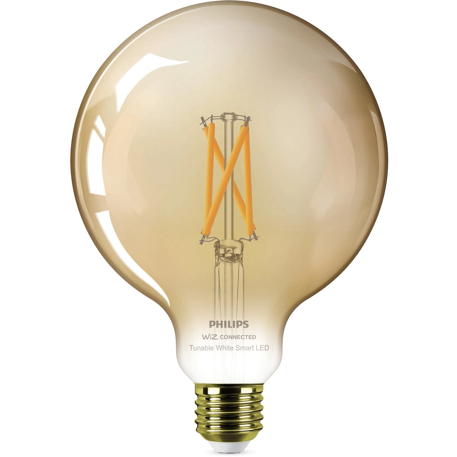 Philips Chytrá LED žárovka Filament E27 G125, 7 W, 640 lm, 2000-5000K, jantarová