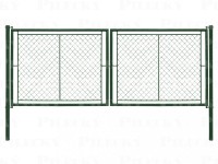 PILECKÝ Dvoukřídlá brána IDEAL II. Zn+PVC zelená 3605 x 1200 mm