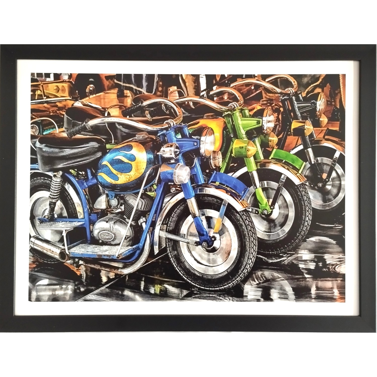 Bondecor Obraz v plastovém rámu DMB Motorky 32,5 x 42,5 cm