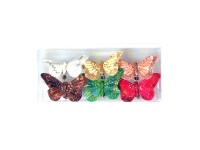 Motýl na klipsu 6 ks, 8 cm, mix barev Motýl na klipsu 6 ks, 8 cm, mix barev